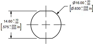 Mechanical Drawing - E-Switch PVB3 Anti-Vandal Switches